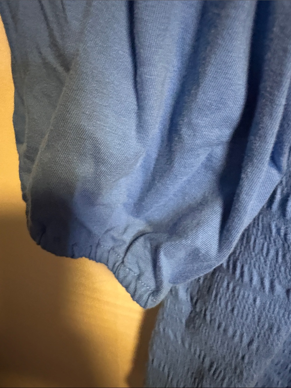 Talbots Periwinkle Blue Textured Puff-Sleeve Top - Picture 5 of 6